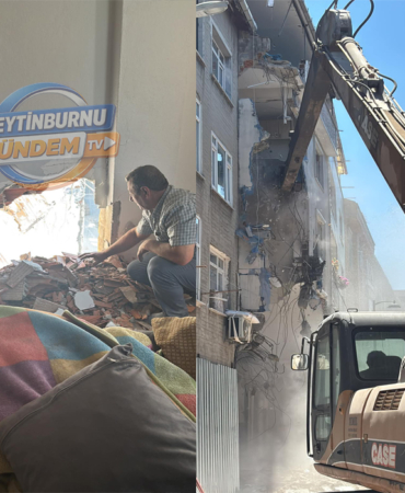 Zeytinburnu Kentsel dönüşüm de yan binanın duvarı yıkıldı